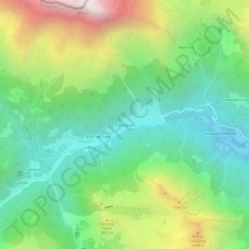 Chiareggio topographic map, elevation, terrain