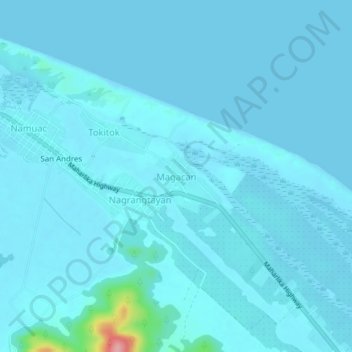 Magacan topographic map, elevation, terrain