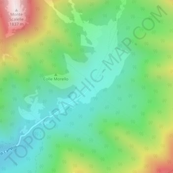 Prato di Campoli topographic map, elevation, terrain