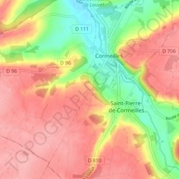 Les Coutures topographic map, elevation, terrain