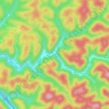 Lico topographic map, elevation, terrain