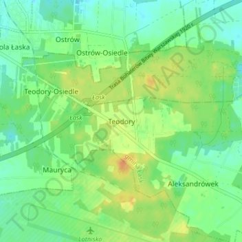 Teodory topographic map, elevation, terrain