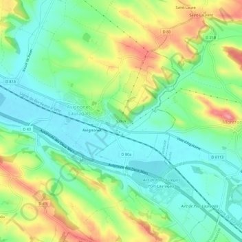 Claux topographic map, elevation, terrain