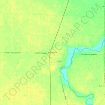 Henderson topographic map, elevation, terrain