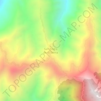 San Pedro de la Sierra topographic map, elevation, terrain
