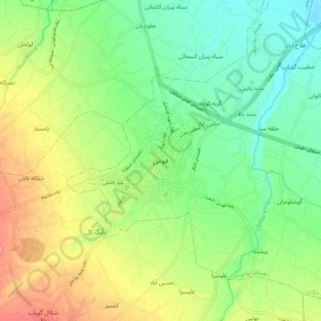 Fuman topographic map, elevation, terrain