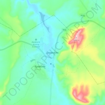 Dordrecht topographic map, elevation, terrain