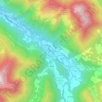 Le Trein d'Ustou topographic map, elevation, terrain