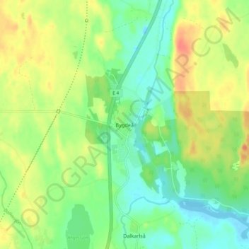Bygdeå topographic map, elevation, terrain