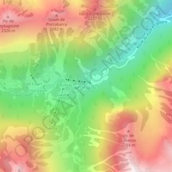 Sapin Gogant topographic map, elevation, terrain