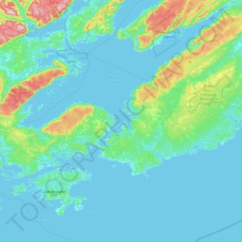 Chapel Island topographic map, elevation, terrain