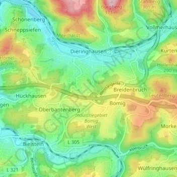 Ohmig topographic map, elevation, terrain