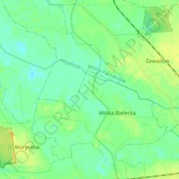 Losy topographic map, elevation, terrain