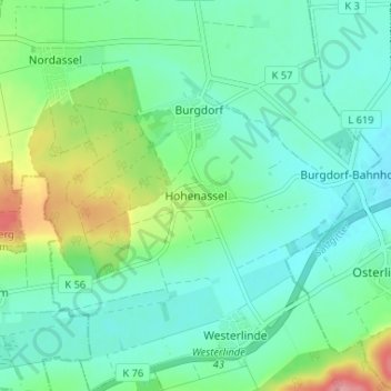 Hohenassel topographic map, elevation, terrain