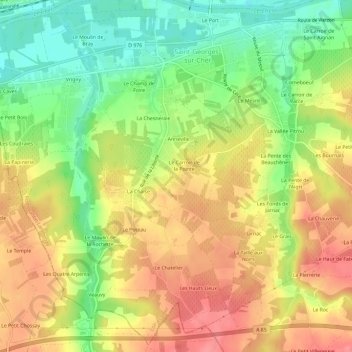 La Poterie topographic map, elevation, terrain
