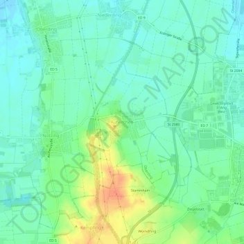 Aufkirchen topographic map, elevation, terrain