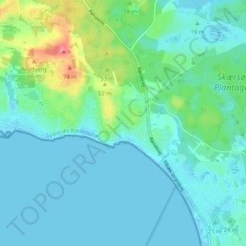 Egsmark topographic map, elevation, terrain