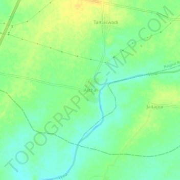 Astha topographic map, elevation, terrain