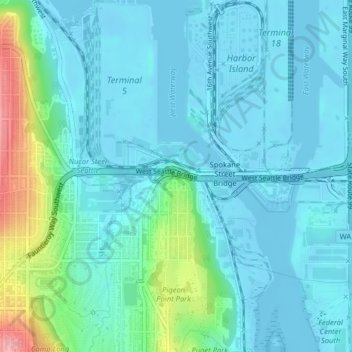 Pigeon Point topographic map, elevation, terrain