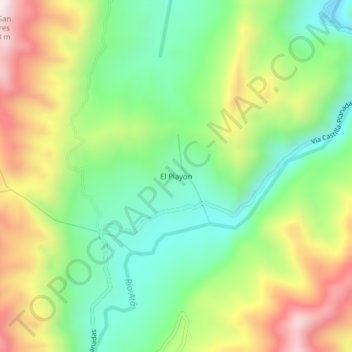 El Playon topographic map, elevation, terrain