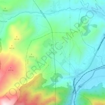 İlimbey topographic map, elevation, terrain