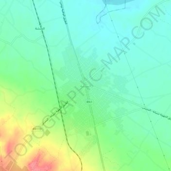 El Hencha topographic map, elevation, terrain