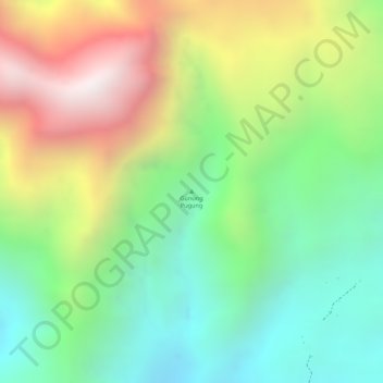 Gunung Pugung topographic map, elevation, terrain