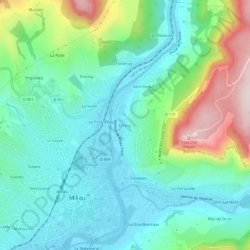 Choisy topographic map, elevation, terrain