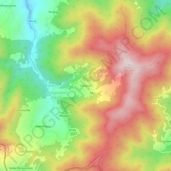 Cavanna topographic map, elevation, terrain