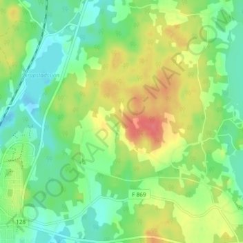 Uppåkra topographic map, elevation, terrain