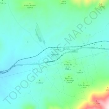 Bogarre topographic map, elevation, terrain