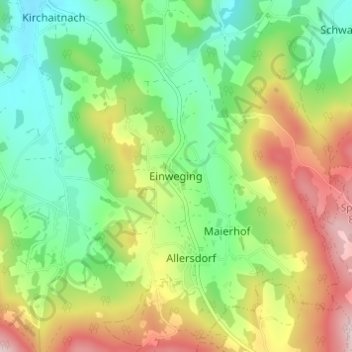 Einweging topographic map, elevation, terrain