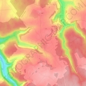 Saint-Germain topographic map, elevation, terrain