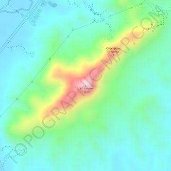 Bukit Berekeh topographic map, elevation, terrain
