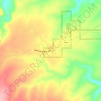 Queen topographic map, elevation, terrain