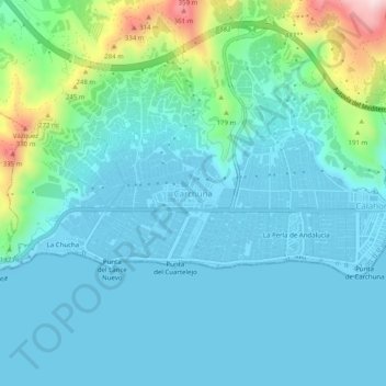 Carchuna topographic map, elevation, terrain