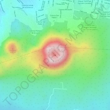 Volcán Guadalupe topographic map, elevation, terrain