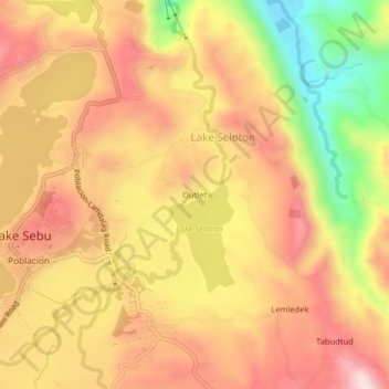 Outlet topographic map, elevation, terrain