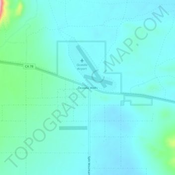Ocotillo Wells topographic map, elevation, terrain