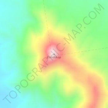 Elandskop topographic map, elevation, terrain