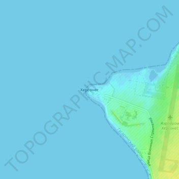 Херсонес topographic map, elevation, terrain