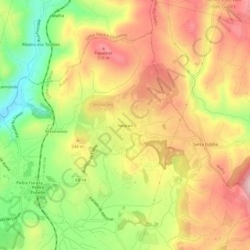 Negrais topographic map, elevation, terrain