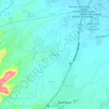 Anupul topographic map, elevation, terrain