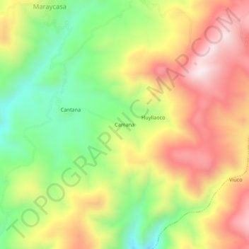 Camana topographic map, elevation, terrain