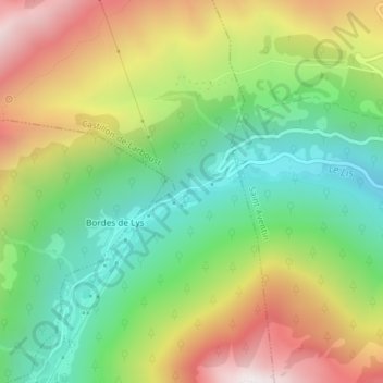 Vallée du Lys topographic map, elevation, terrain
