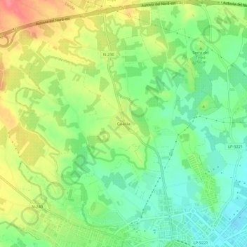 Gualda topographic map, elevation, terrain