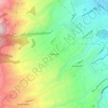 Obonuco topographic map, elevation, terrain