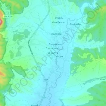 Chiang Dao topographic map, elevation, terrain