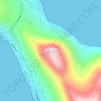 Støðlafjall topographic map, elevation, terrain