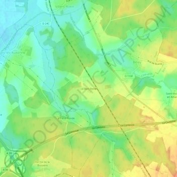 Le Bois Rond topographic map, elevation, terrain